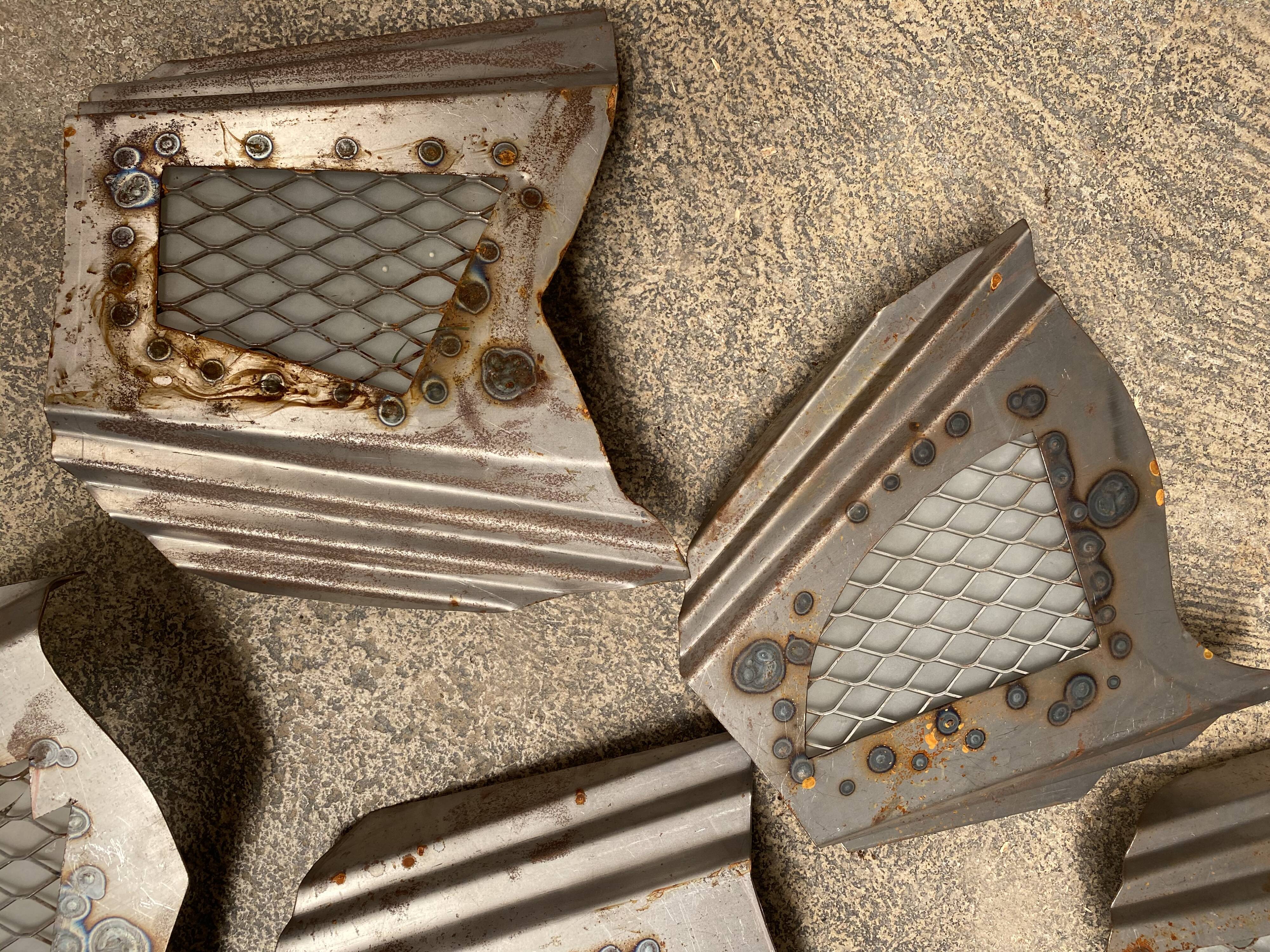 Lot of ten wall sconces industrial design steel