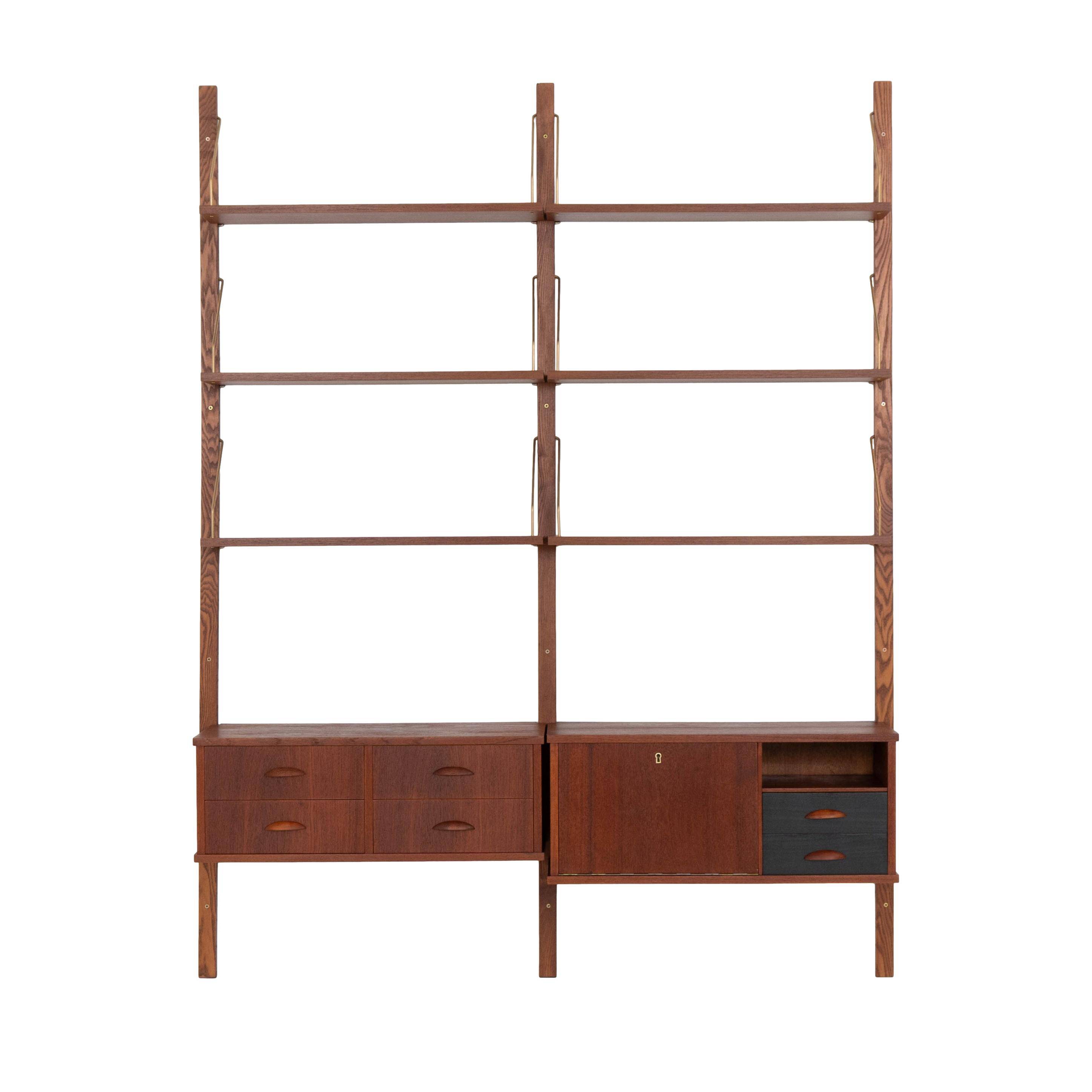 Teak modular shelving unit, Danish design, 1960s, made in Denmark
