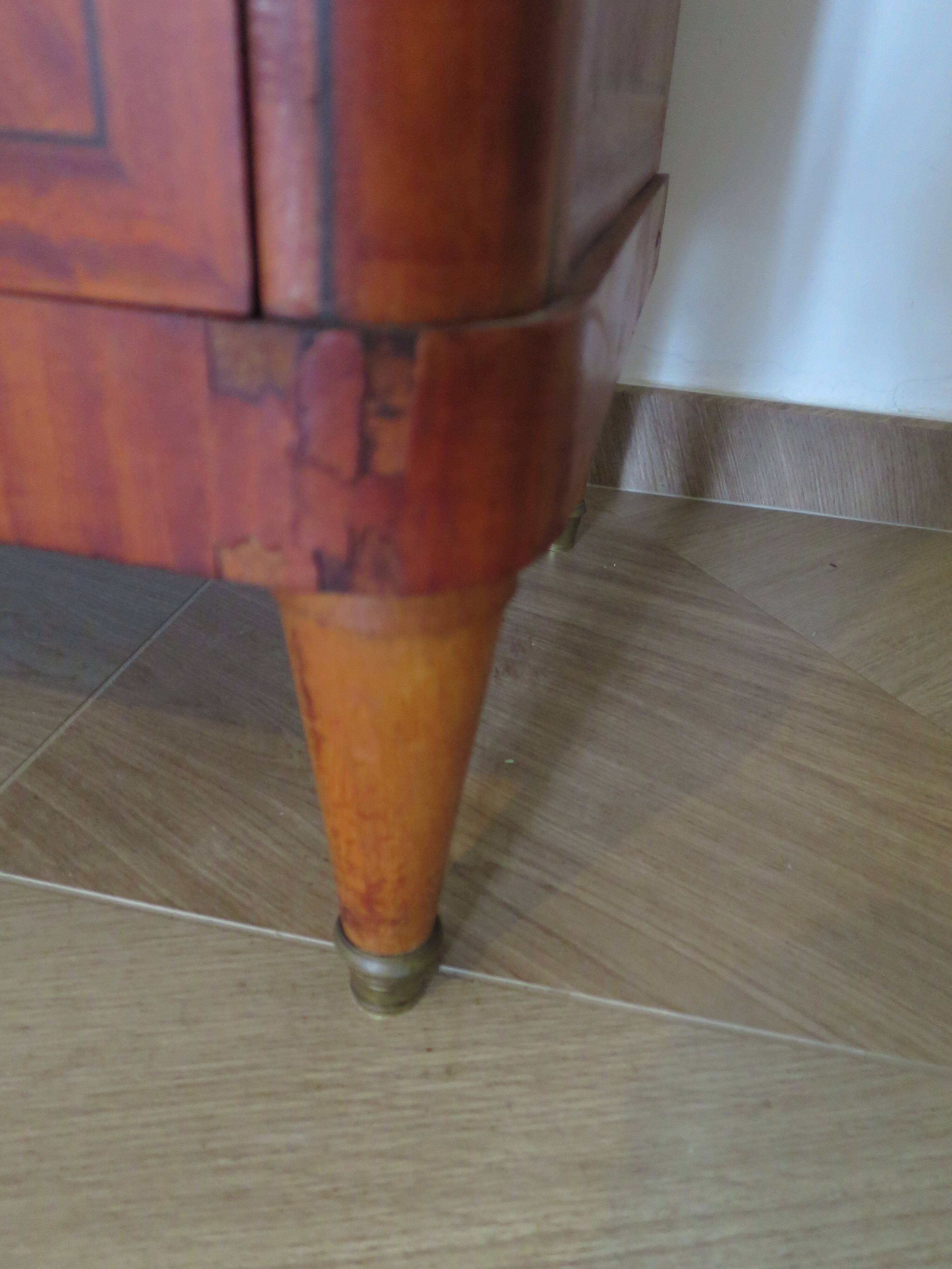 Louis XVI chest of drawers - Bronze - Butterfly wood veneer marquetry - 1930