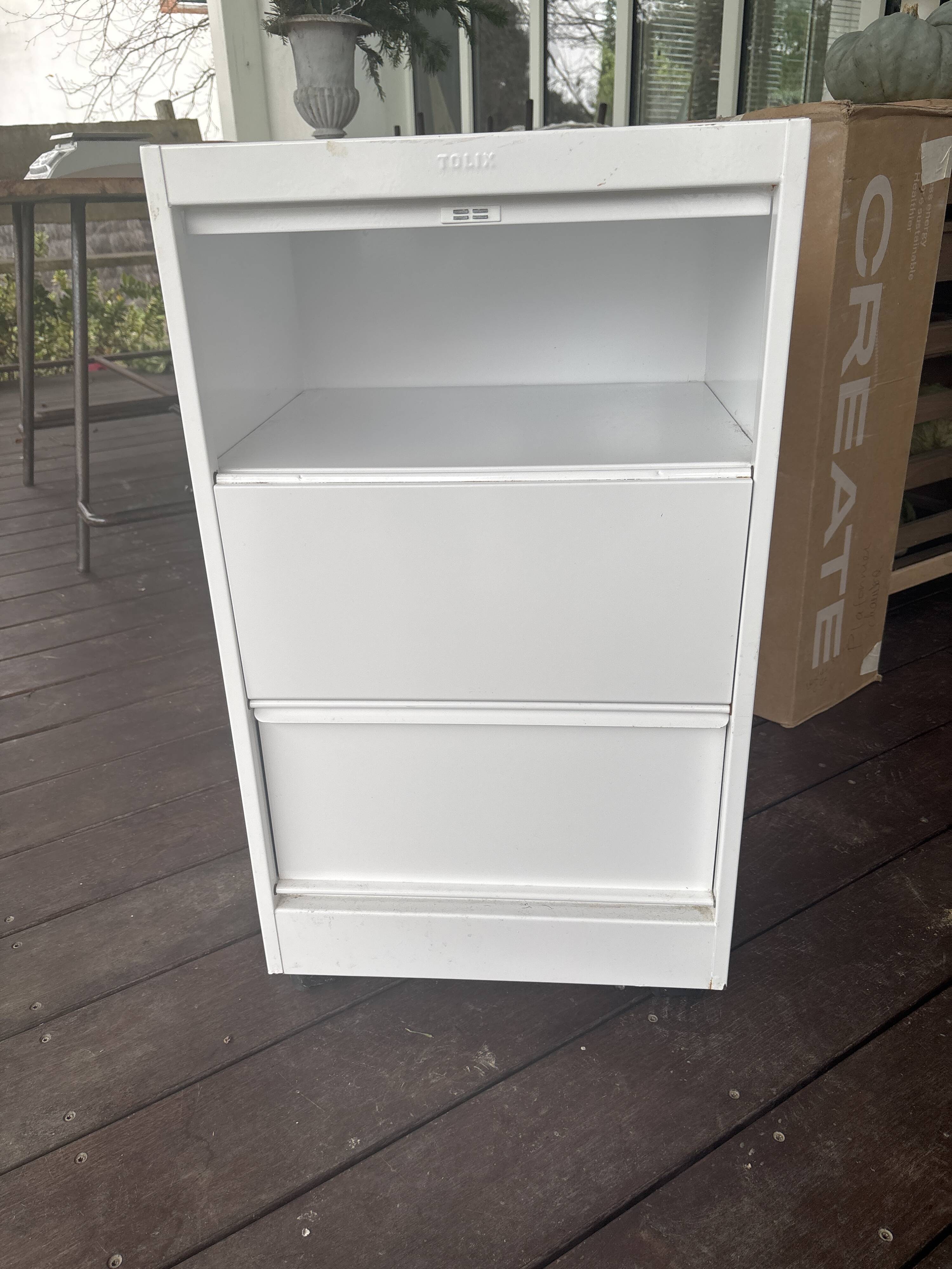 White Tolix storage box