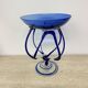 Josefina Krosno Poland Blue Art Glass Jellyfish bowl