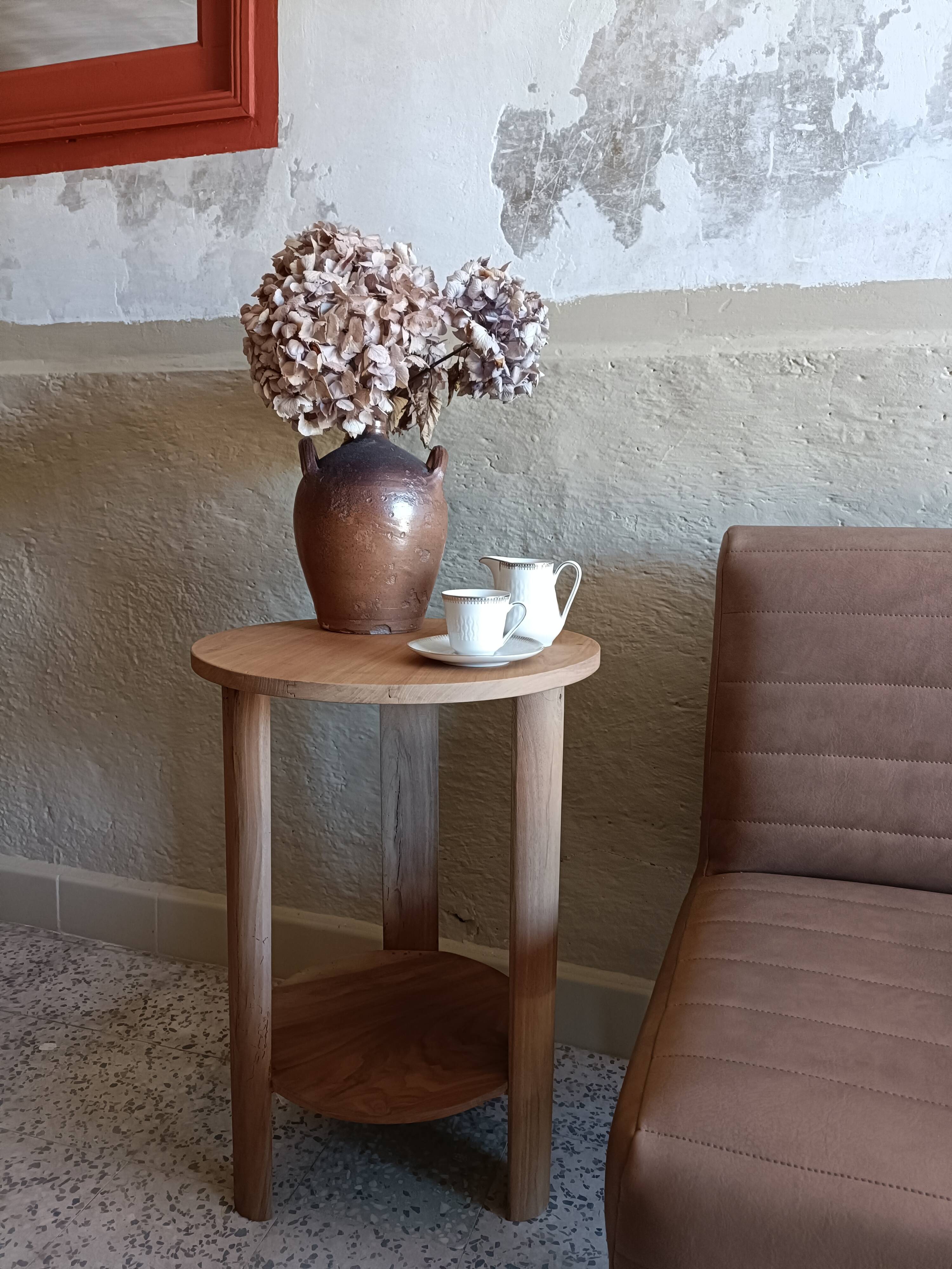 Round side table
