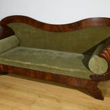 Canapé en Ronce d’Acajou, style Biedermeier – Fin XIXe