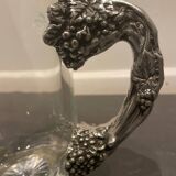 Pewter and crystal carafe