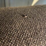 Pair of 70s designer armchairs/chairs in chrome and brown fabric