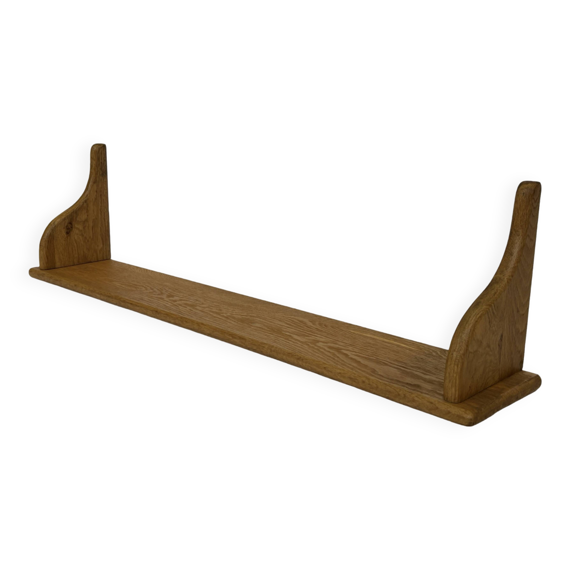 Vintage oak wall rack book shelf 1970s wood minimalist design