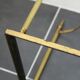 Green marble coffee table and vintage brass gold metal 60s