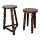 Pair of antique stools with turned legs.