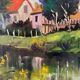 The Eure in Criqueboeuf, oil on canvas signed Quesney, 2000