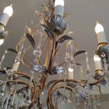 Holywood Regency 70's 8-light chandelier
