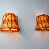 Paire d'appliques en rotin, France, 1960