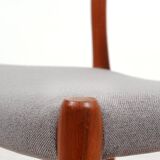 3 Niels Møller „Model 75“ teak dining chairs reupholstered