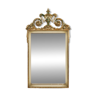 Miroir de style Napoléon III du XXe siècle en bois avec miroir à facettes, France