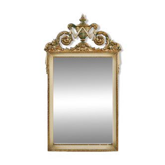 20th Century Napoleon III style mirror in wood with facet cut mirror, France
