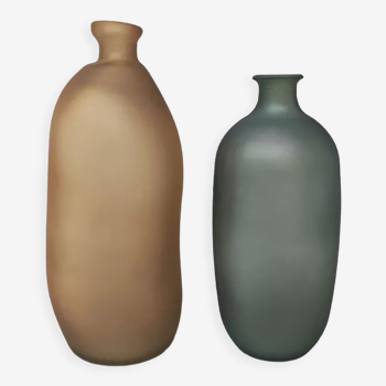 Paire de vases en verre de Murano des années 1970 par Dogi, Fabriqué en Italie