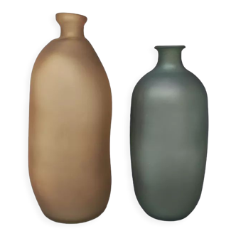 Paire de vases en verre de Murano des années 1970 par Dogi, Fabriqué en Italie