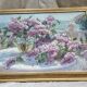 Framed signed painting Oil on canvas “The lilacs” dimension: height -55cm- width -70cm-