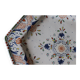 Ancient hexagonal plate in earthenware with polychrome floral decoration.