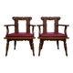 Pair of antique carved armchairs in Renaissance / Louis XIII / 19th century style.