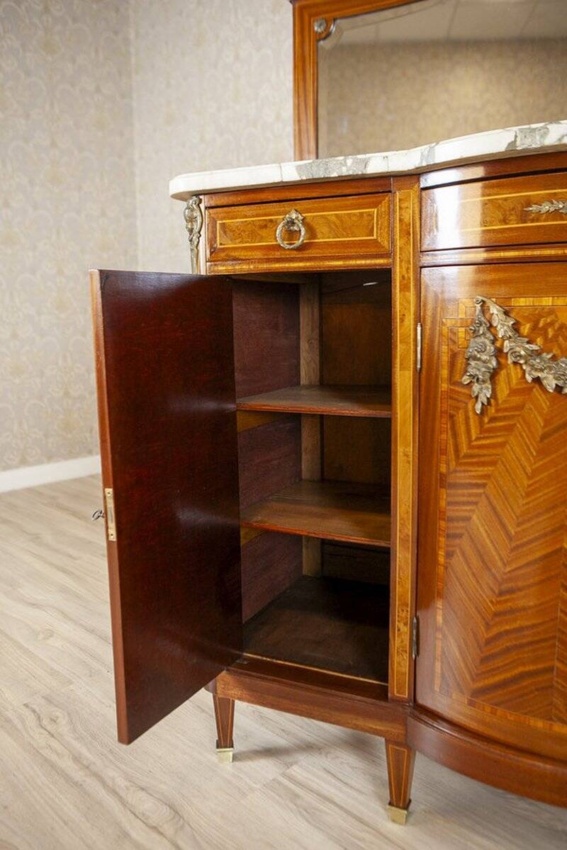 French Mahogany Buffet with Mirror, Late 19th Century