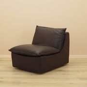 Brown leather armchair, Italian design, 1960s, production: Italy
