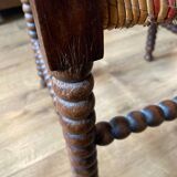 Corner armchair in beaded wood straw