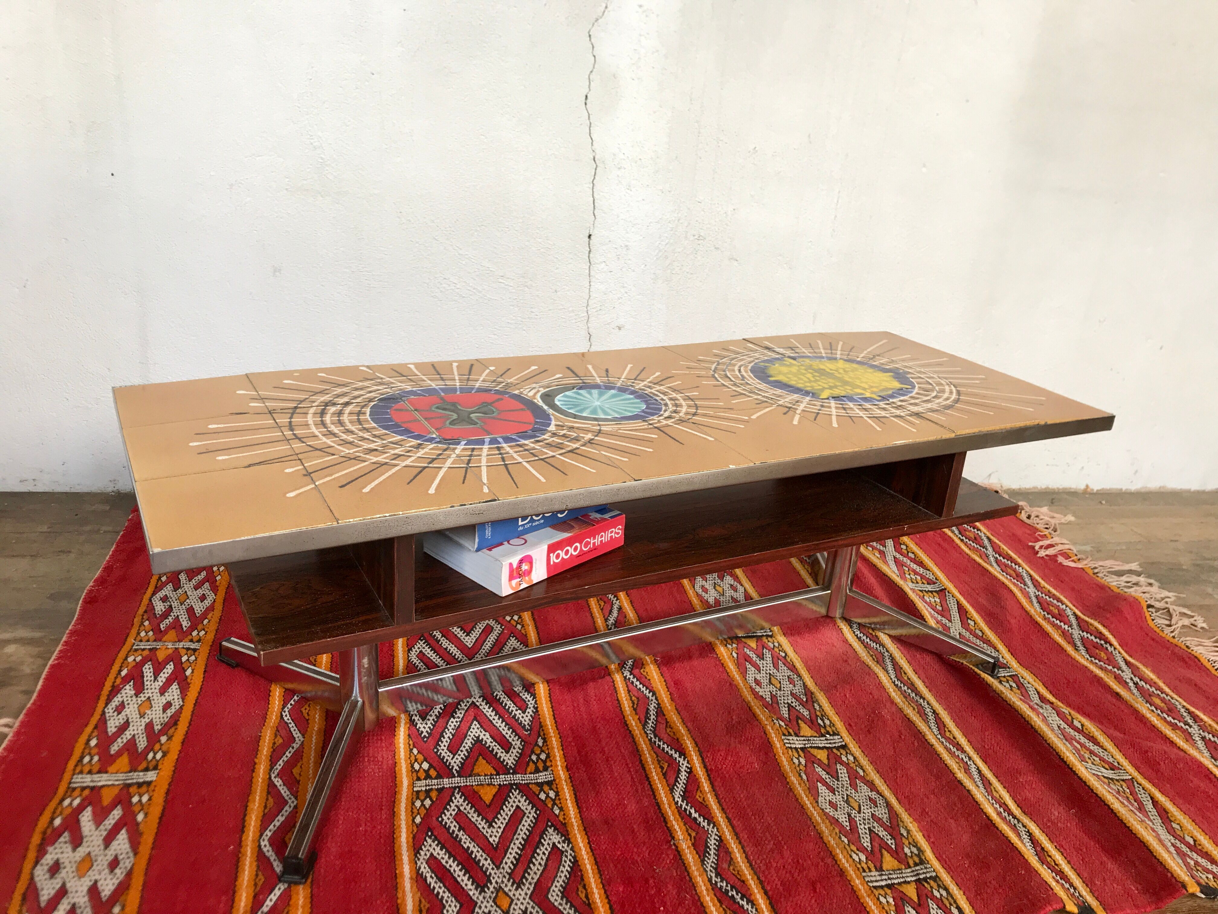 Vintage coffee table - double tray - Adri