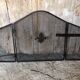 Grilled Fire Screen Fireplace 3 Shutters Black Metal Fleurs De Lys Vintage #A344