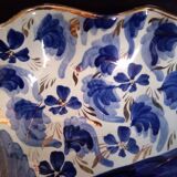 Hubert Bequet, Belgium - Large ceramic tray with bird and flowers