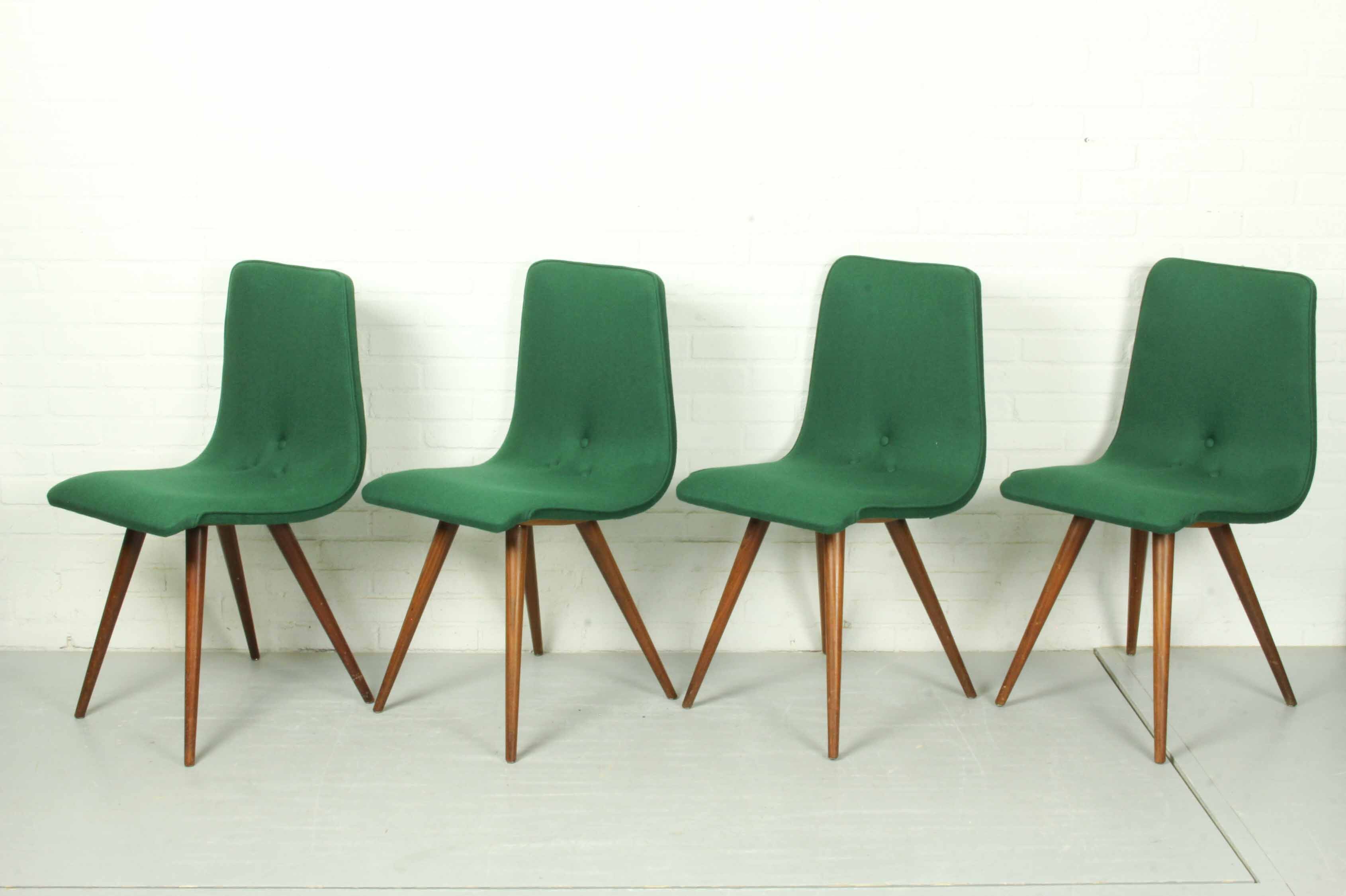 Set of 4 Teak Dining Chairs by van Os, 1950s