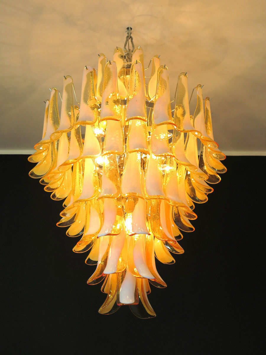 Chandelier Murano glass Canadiens Mazzega tissue 70