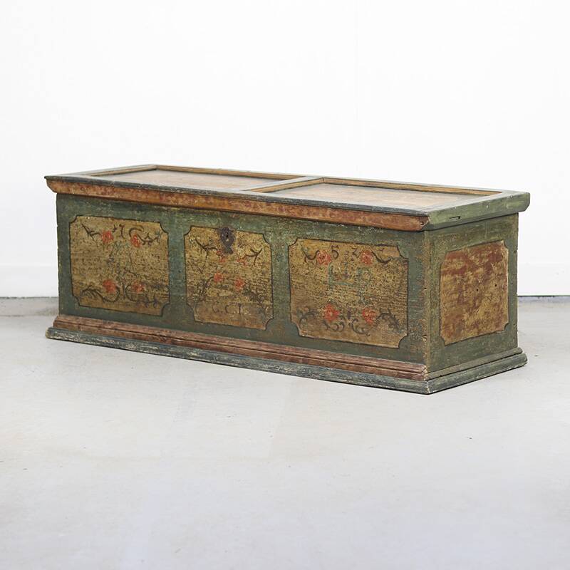 Painted folk art bridal chest 1753