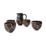 Handmade ceramic pitcher and cups