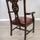 Late-19th Century English Walnut Chairs with Leather Upholstery, 1920s, Set of 4