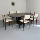 Vintage 80s Italian design marble dining table