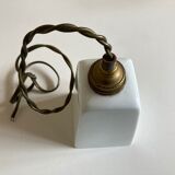 Modernist art deco bathroom pendant lamp in opaline