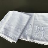 Embroidered sheet PM scalloped edge triple day central seam