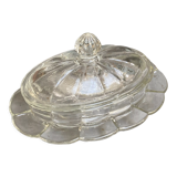 Vintage glass butter tray