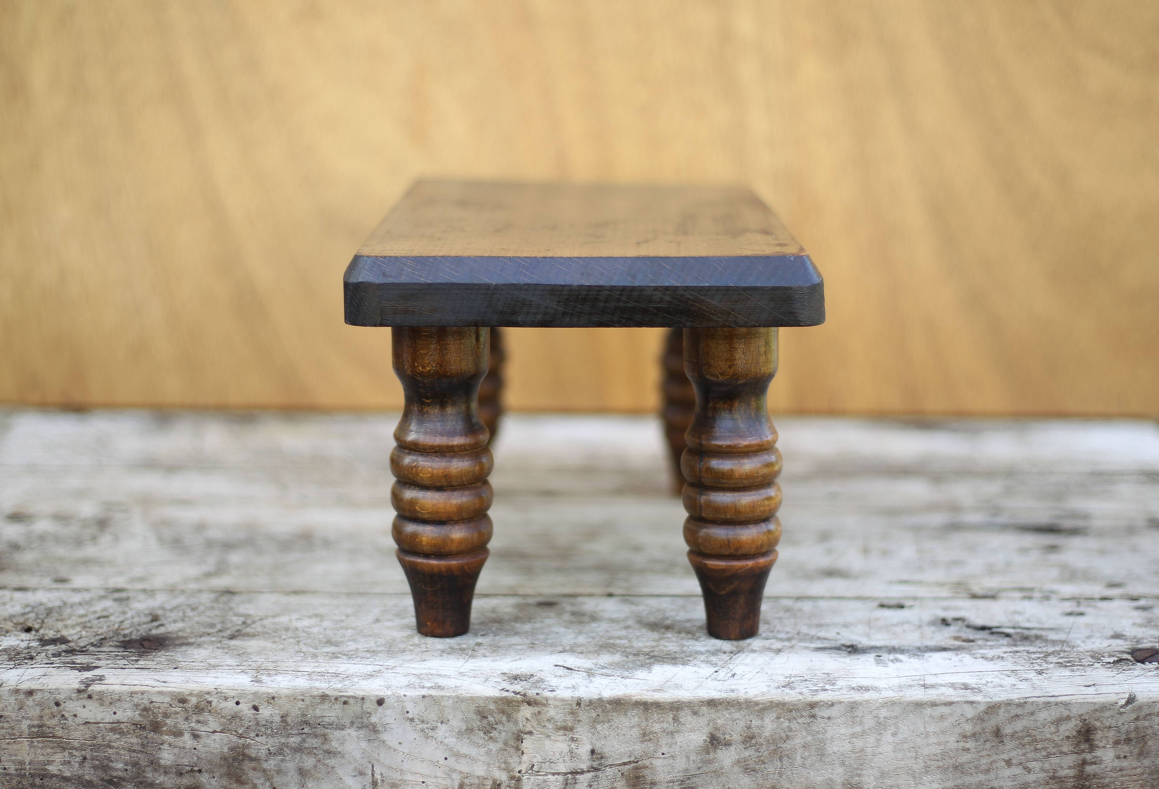 Wooden stool, small stool, plant holder, interior decoration, wood stool Measurement: height 16
