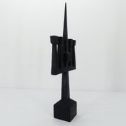 Brutalist candelabra in black forged steel 1950