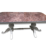 Large middle red speckled marble top table