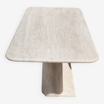 Travertine Rectangle Dining Table, in the Style of 1970 Angelo Mangiarotti
