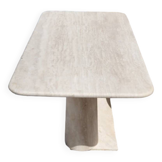 Travertine Rectangle Dining Table, in the Style of 1970 Angelo Mangiarotti