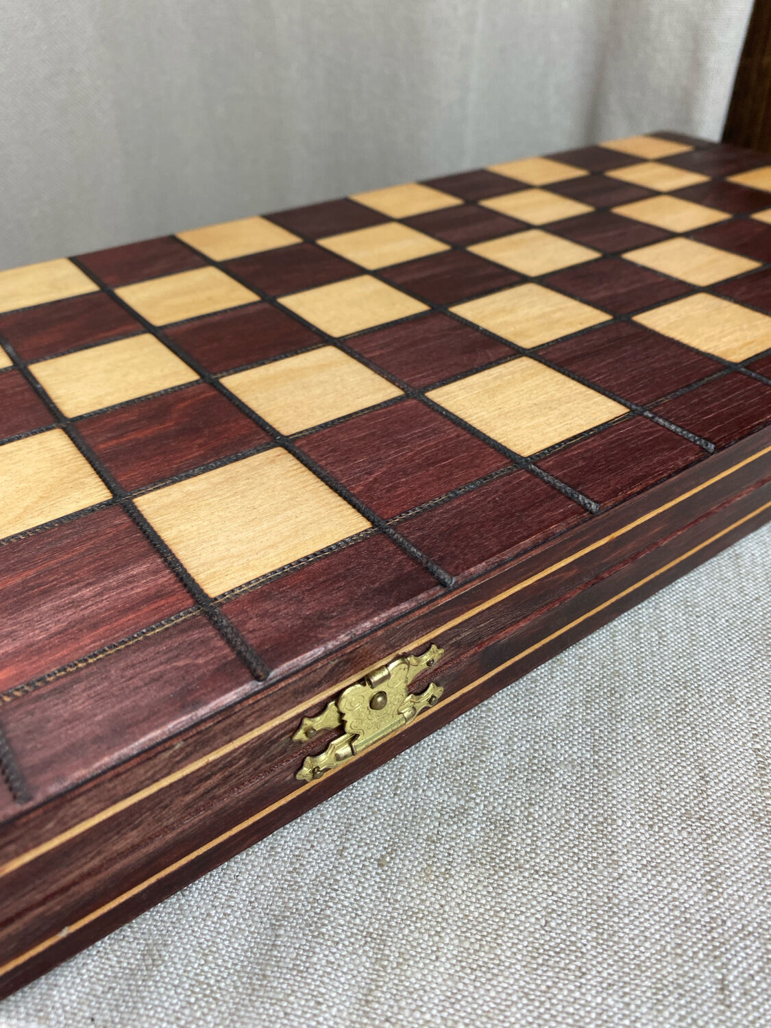 Wooden checkers game