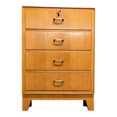 Vintage 1960s chest of drawers - 4 drawers - leg frame