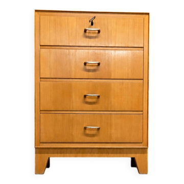 Vintage 1960s chest of drawers - 4 drawers - leg frame