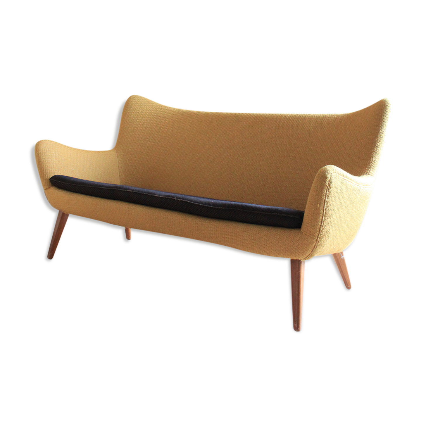 Danish sofa egg years free forms, vintage yellow