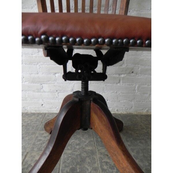Chaise de bureau en acajou réglable en hauteur