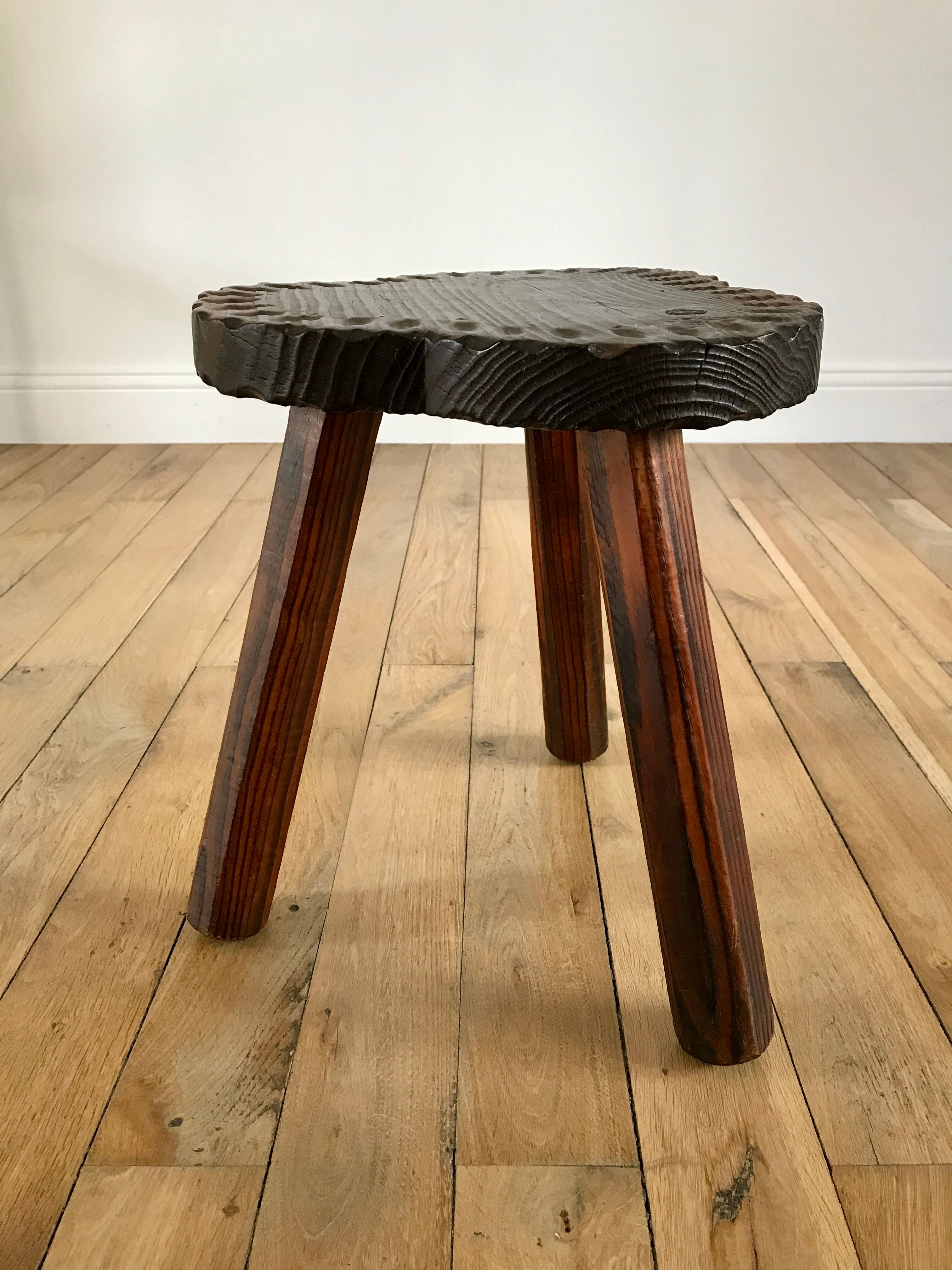 Cowherd stool tripod brutalist style 40s-50s
