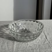 Petit saladier en verre vintage à motif de cubes